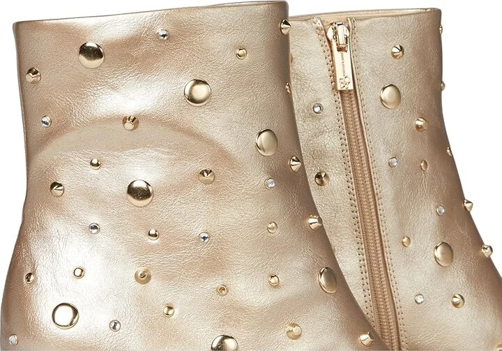 Jessica Simpson Viviana Kitten Heel Studded Bootie Women's Boots Gold : 7.5 M, Leather - Image 7