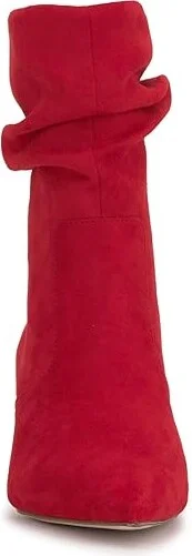 Jessica Simpson Vyluna Kitten Heel Slouch Booties Women's Boots Red Muse : 8.5 M, Suede - Image 5