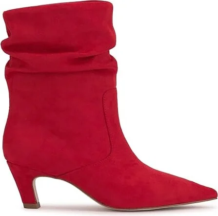 Jessica Simpson Vyluna Kitten Heel Slouch Booties Women's Boots Red Muse : 8.5 M, Suede - Image 6