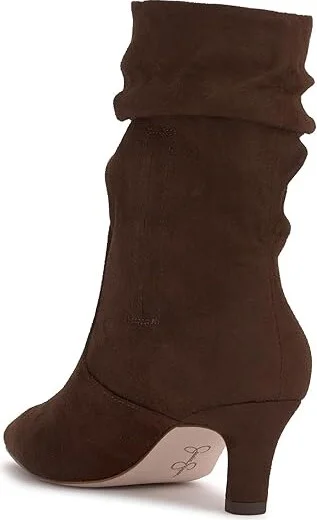 Jessica Simpson Vyluna Kitten Heel Slouch Booties Women's Boots Walnut : 7 M, Suede - Image 4