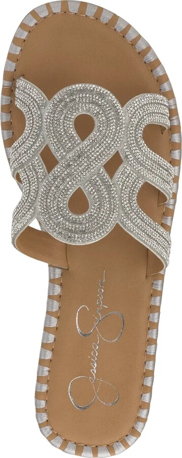Jessica Simpson Women's Bria Rhinestone Slide Sandals - Image 8