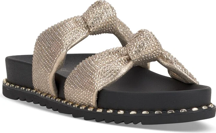 Jessica Simpson Women's Caralyna Rhinestone Knotted Footbed Sandals
