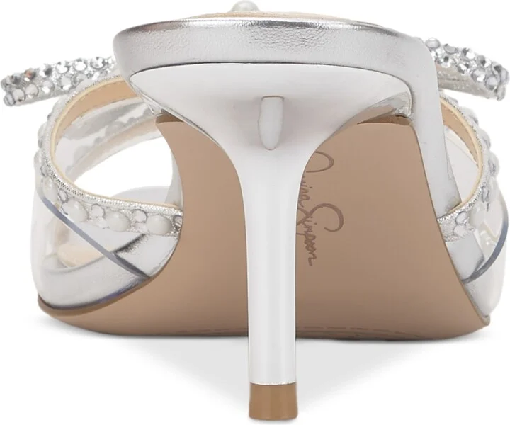 Jessica Simpson Women's Cornilia Bow Dress Sandals - Clear/Silver Shimmer - Image 3