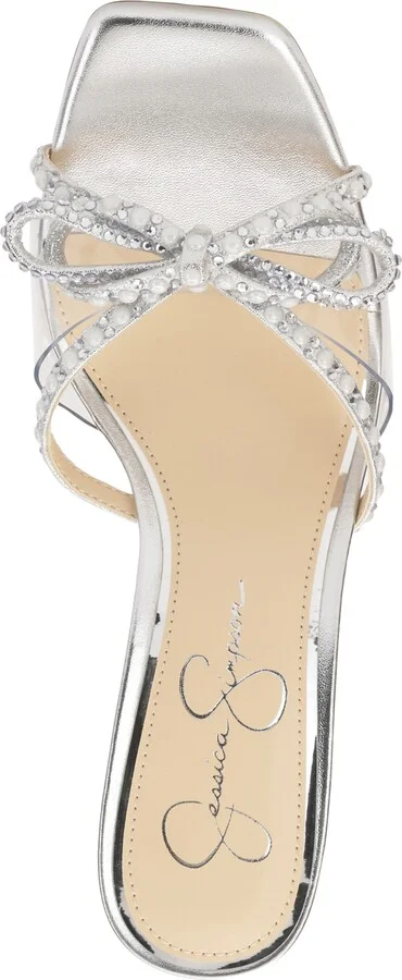 Jessica Simpson Women's Cornilia Bow Dress Sandals - Clear/Silver Shimmer - Image 4