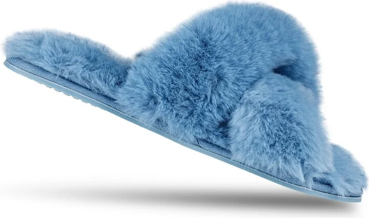 Jessica Simpson Women's Extra Soft High Plush Cross Band Slide Slippers - Image 5