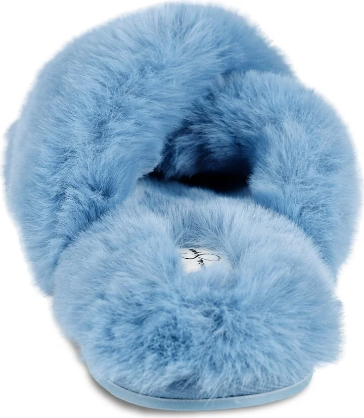 Jessica Simpson Women's Extra Soft High Plush Cross Band Slide Slippers - Image 6