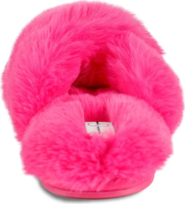 Jessica Simpson Women's Extra Soft High Plush Cross Band Slide Slippers - Image 11