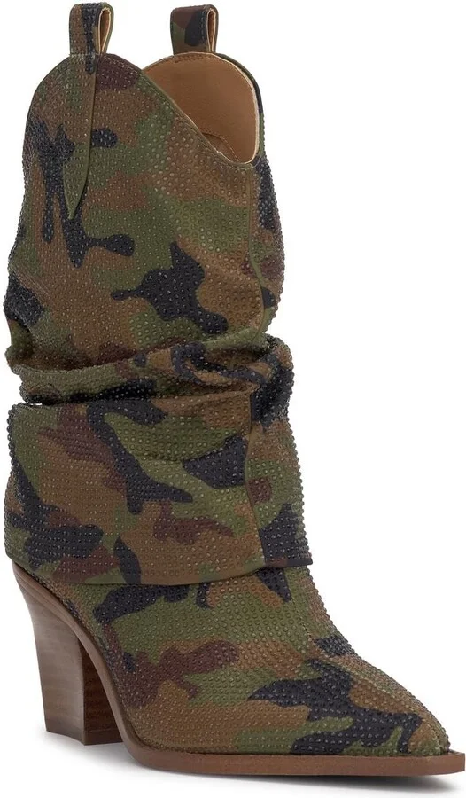 Jessica Simpson Womens Gemorra Padded Insole Booties Green 5 Medium (B