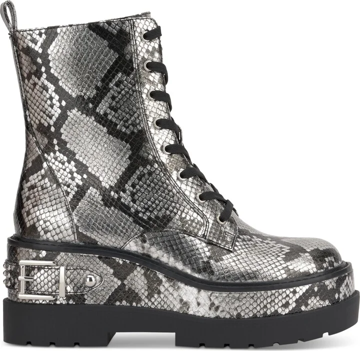 Jessica Simpson Women's Imelda Lace-Up Platform Wedge Combat Booties - Image 2