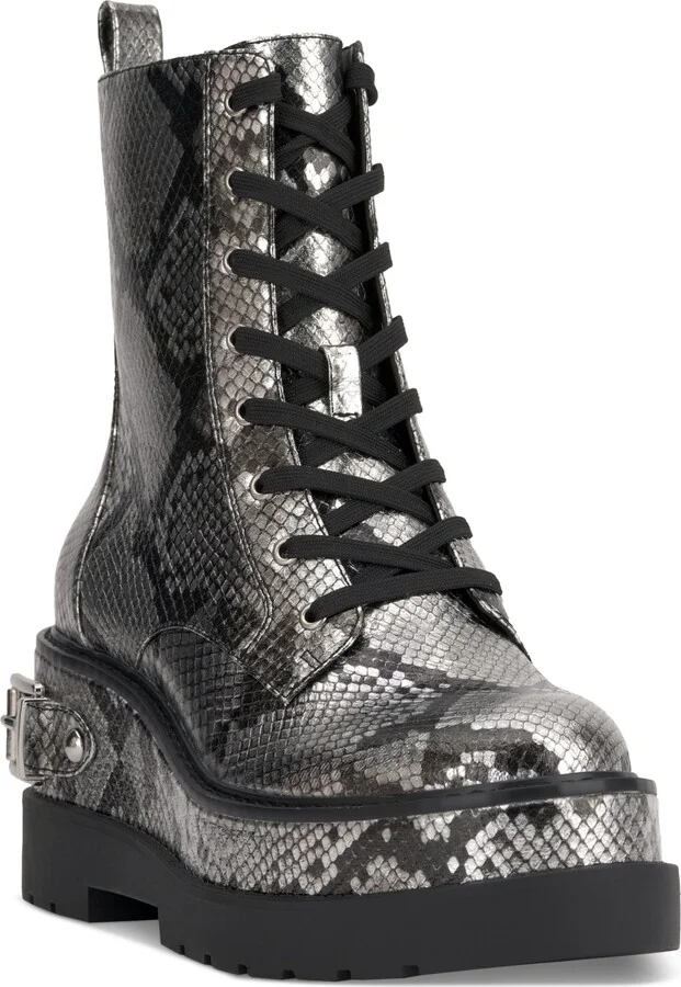 Jessica Simpson Women's Imelda Lace-Up Platform Wedge Combat Booties