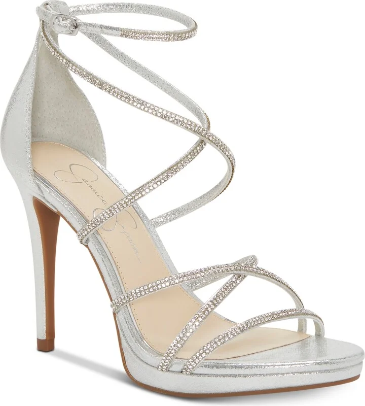 Jessica Simpson Women's Jaeya Strappy Rhinestone High-Heel Dress Sandals