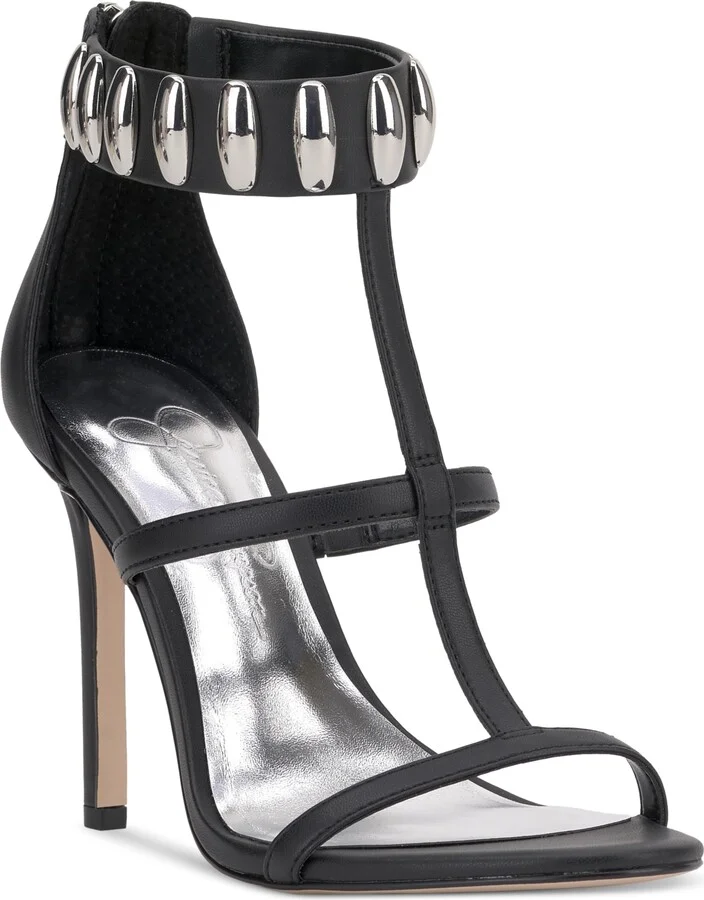 Jessica Simpson Women's Juniya T-Strap Studded Stiletto Sandals