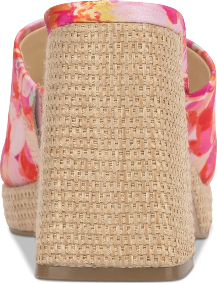 Jessica Simpson Women's Kameena Block-Heel Slip-On Sandals - Pink/Orange Satin - Image 3
