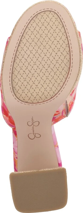 Jessica Simpson Women's Kameena Block-Heel Slip-On Sandals - Pink/Orange Satin - Image 5