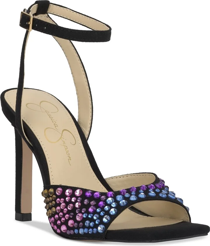 Jessica Simpson Women's Lendall Two-Piece Ankle-Strap Embellished Dress Sandals