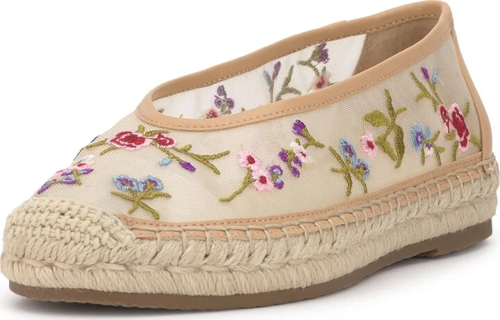 Multi/Praline Floral Embroidered Mesh