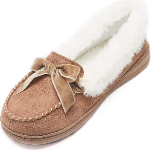 Jessica Simpson Womens Micro-Suede Moccasin with Velvet Bow - Dusty Pink/Large - Image 4