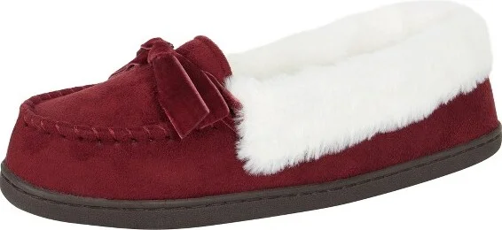 Jessica Simpson Womens Micro-Suede Moccasin with Velvet Bow - Dusty Pink/Large - Image 5