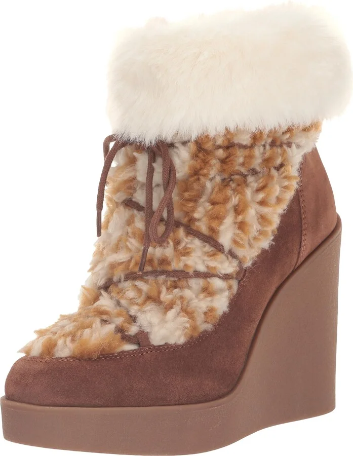 Jessica Simpson Women's Myina Wedge Fur Bootie Ankle Boot