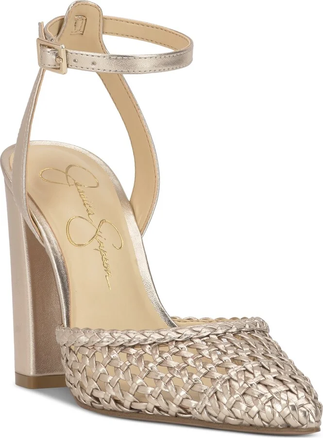Jessica Simpson Women's Nariro Block-Heel Woven Pumps