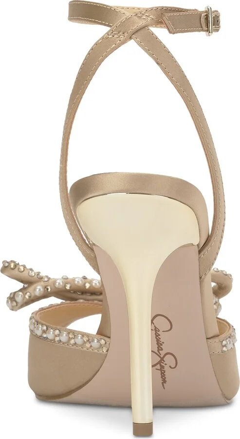 Jessica Simpson Women's Nolira Two-Piece Rhinestone Bow Dress Sandals - Image 3
