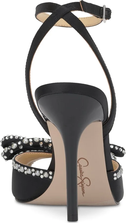 Jessica Simpson Women's Nolira Two-Piece Rhinestone Bow Dress Sandals - Image 7