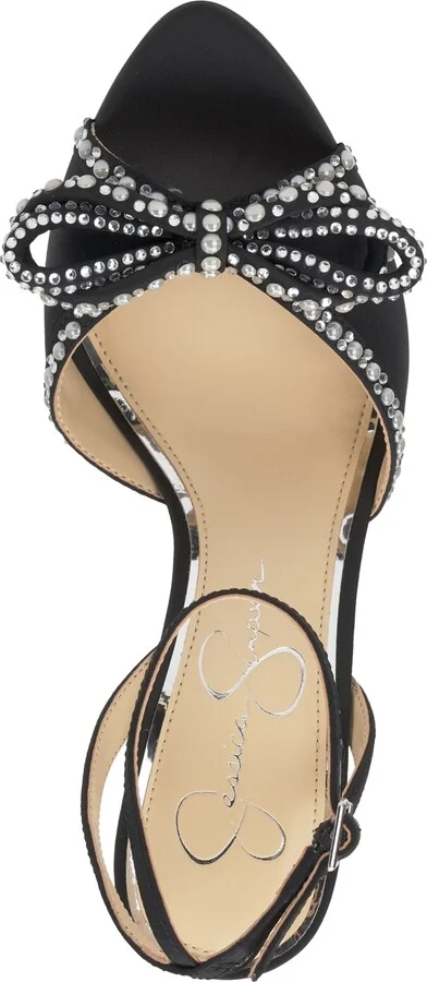 Jessica Simpson Women's Nolira Two-Piece Rhinestone Bow Dress Sandals - Image 8