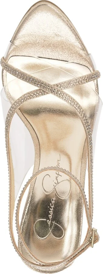Jessica Simpson Women's Novina Embellished Stiletto Dress Sandals - Clear/Champagne - Image 4
