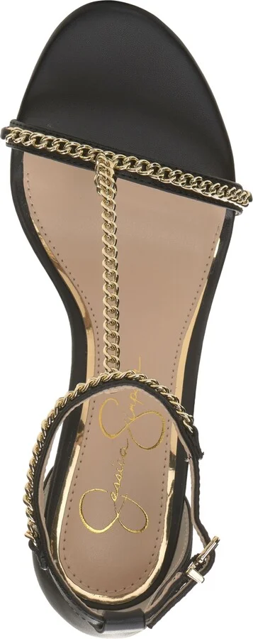 Jessica Simpson Women's Qiven T-Strap Chain Heeled Dress Sandals - Image 4