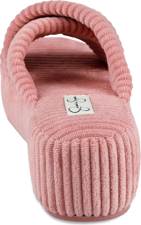 Jessica Simpson Women's Ribbed Terry Cross Band Slide Platform Slipper - Image 6