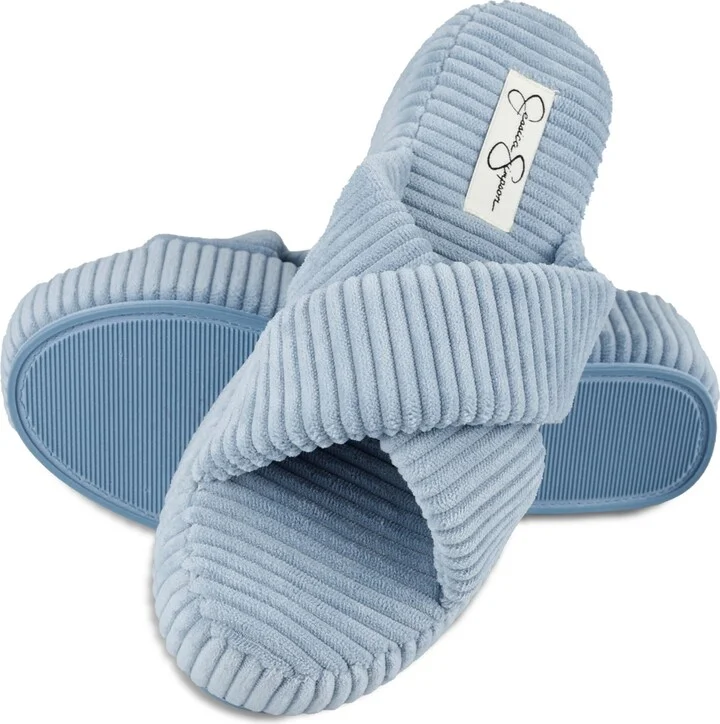 Jessica Simpson Women's Ribbed Terry Cross Band Slide Platform Slipper - Image 7