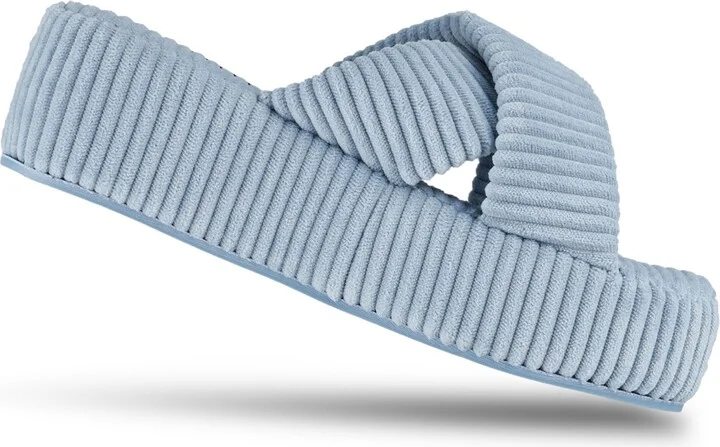 Jessica Simpson Women's Ribbed Terry Cross Band Slide Platform Slipper - Image 10