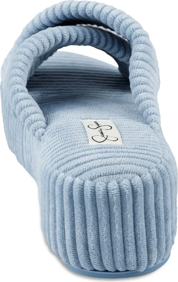 Jessica Simpson Women's Ribbed Terry Cross Band Slide Platform Slipper - Image 11