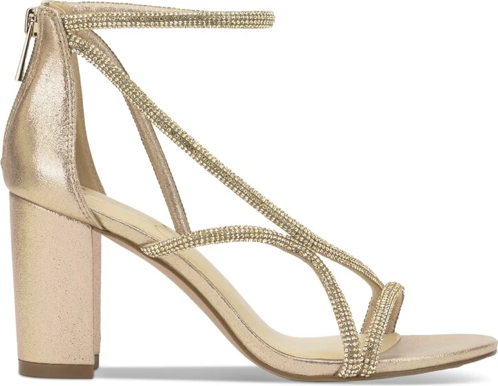 Jessica Simpson Women's Shiny Rhinestone Block-Heel Dress Sandals - Image 6