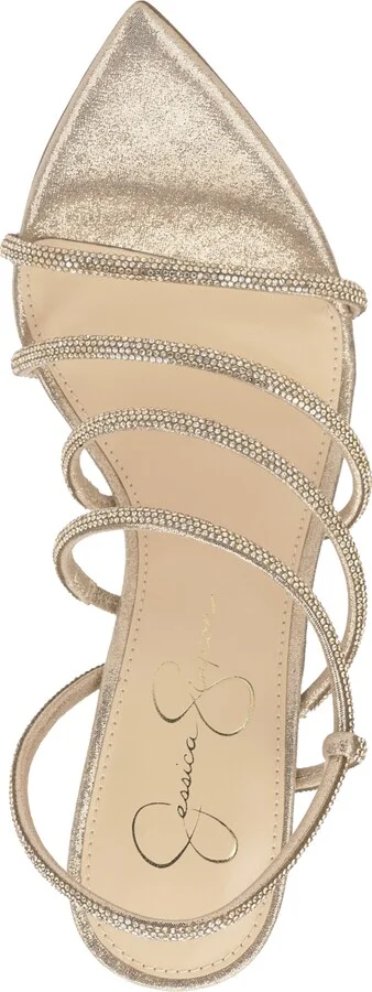 Jessica Simpson Women's Vioreena Strappy Rhinestone Stiletto Dress Sandals - Image 4