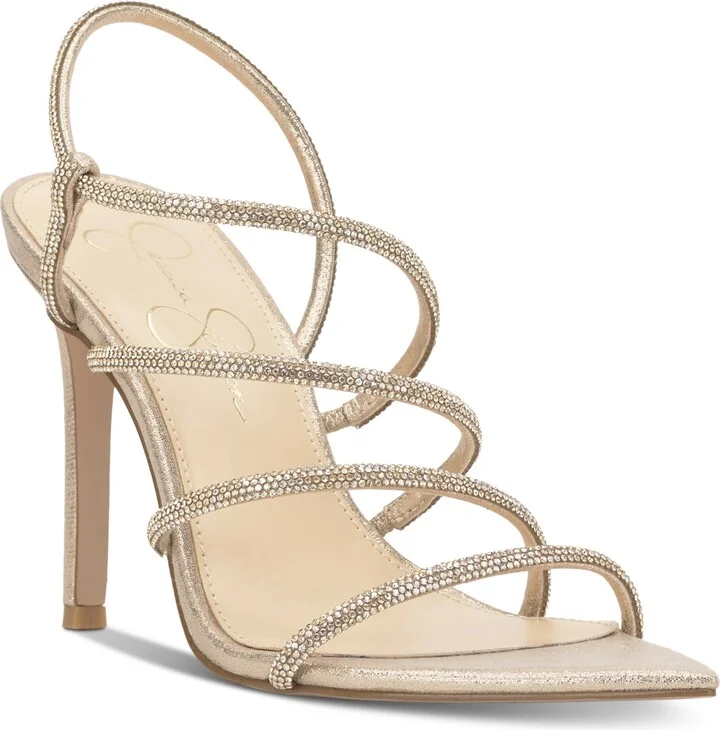 Jessica Simpson Women's Vioreena Strappy Rhinestone Stiletto Dress Sandals
