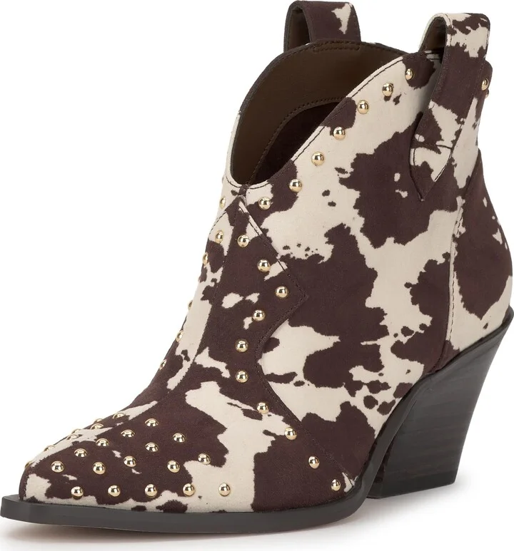 Dark Brown/White Cow Print Microsuede