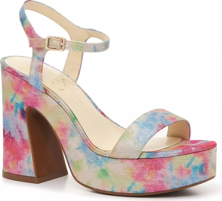 Pink/Blue/Multicolor Abstract Print Fab