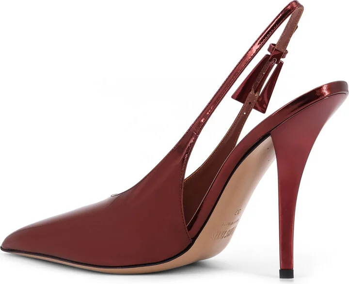 Jessica Slingback Mirror Leather Pumps - Image 3