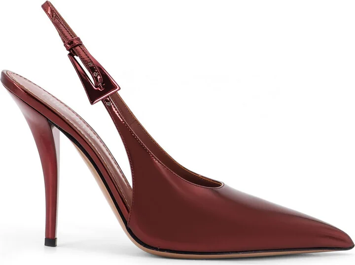 Jessica Slingback Mirror Leather Pumps