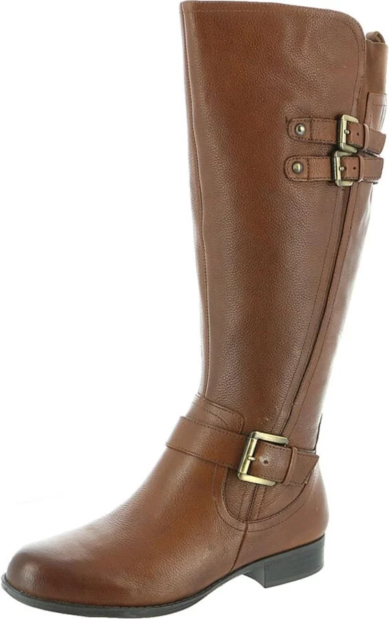 Jessie Womens Leather Wide Calf Riding Boots