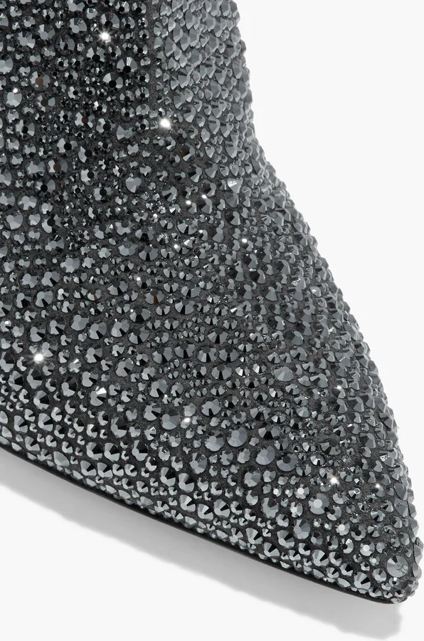 Jet crystal-embellished suede ankle boots - Image 4