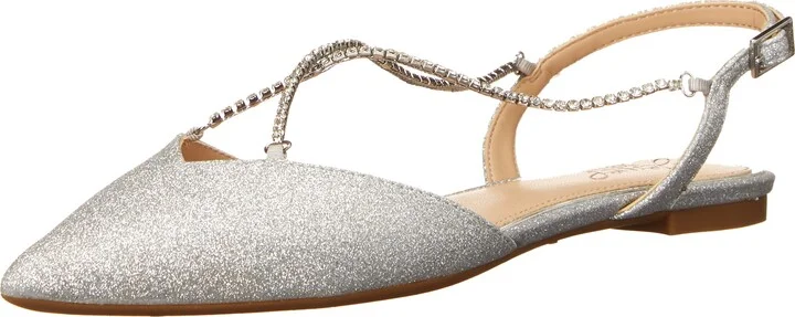 Jewel Badgley Mischka Alanna Ballet Flats Silver