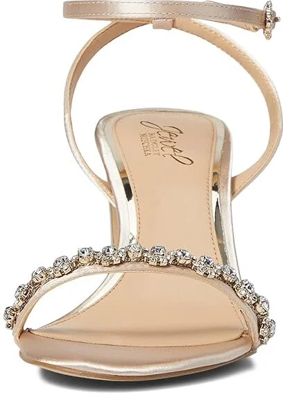 Jewel Badgley Mischka Alyna Women's Shoes Champagne : 8 M, Textile - Image 2