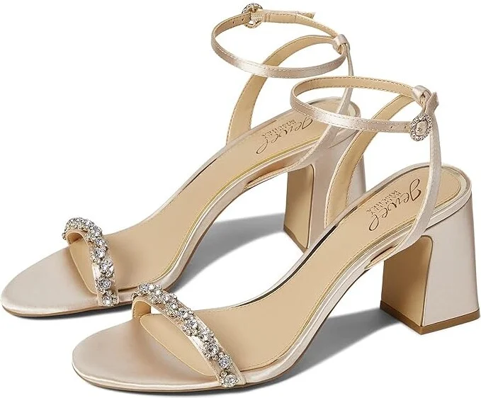 Jewel Badgley Mischka Alyna Women's Shoes Champagne : 8 M, Textile