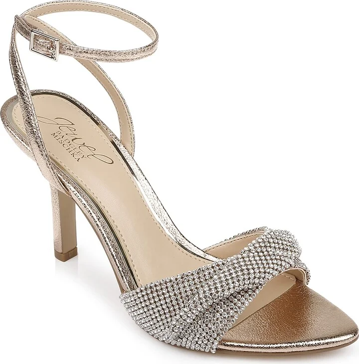 Jewel Badgley Mischka April Metallic Mesh Stiletto