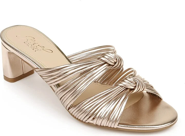 Jewel Badgley Mischka Cheryl Backless Double-Knotted Block Heel