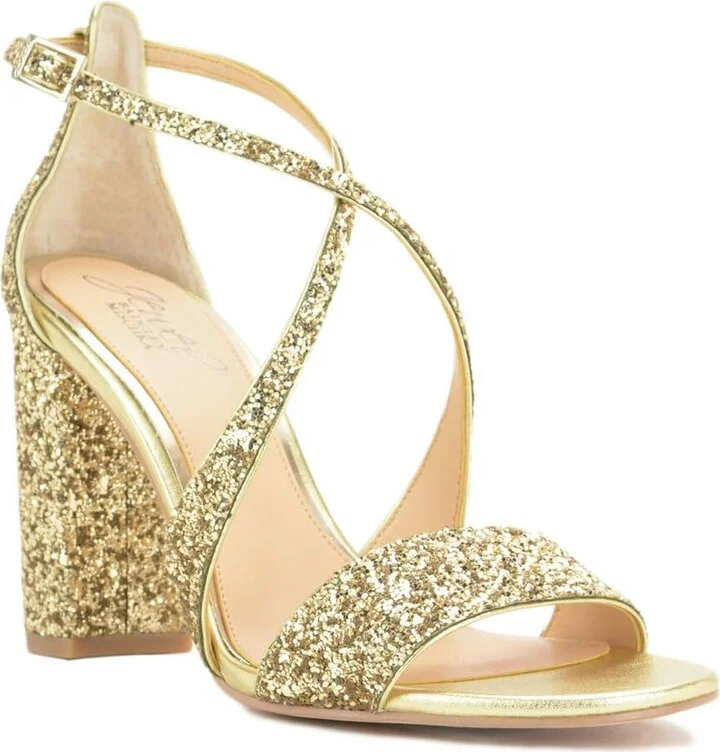 Jewel Badgley Mischka Cook Metallic Glitter Evening Shoe
