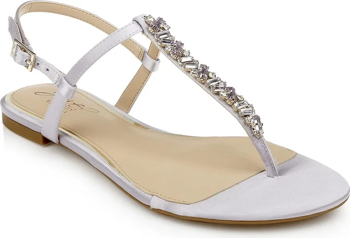 Jewel Badgley Mischka Dafina Metallic Thong Sandal