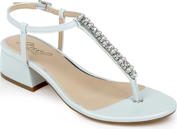 Jewel Badgley Mischka Dasha Block Heel Thong Sandals